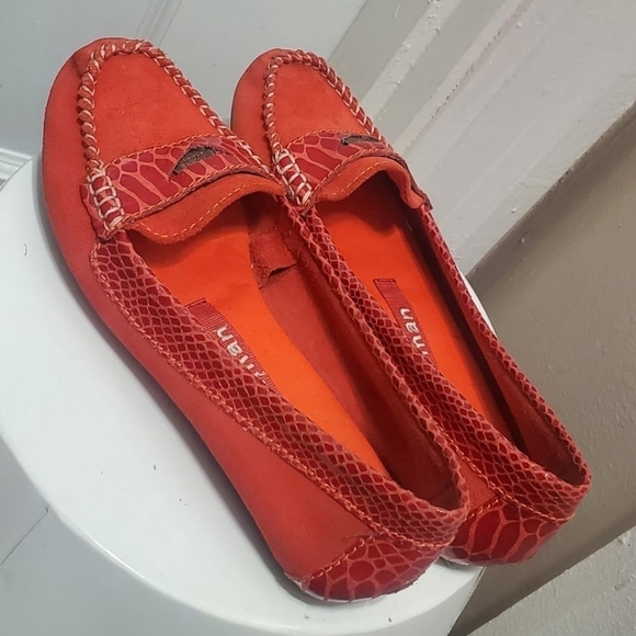 Libby Edelman Women's Leather Loafers Flats Tangerine Orange Size 6 🌴 - Picture 6 of 10
